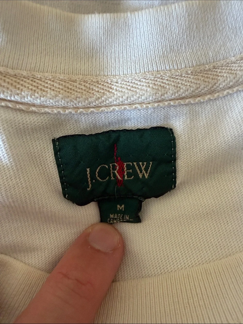 J. Crew Cream Crewneck Sweater with Blue Stripes